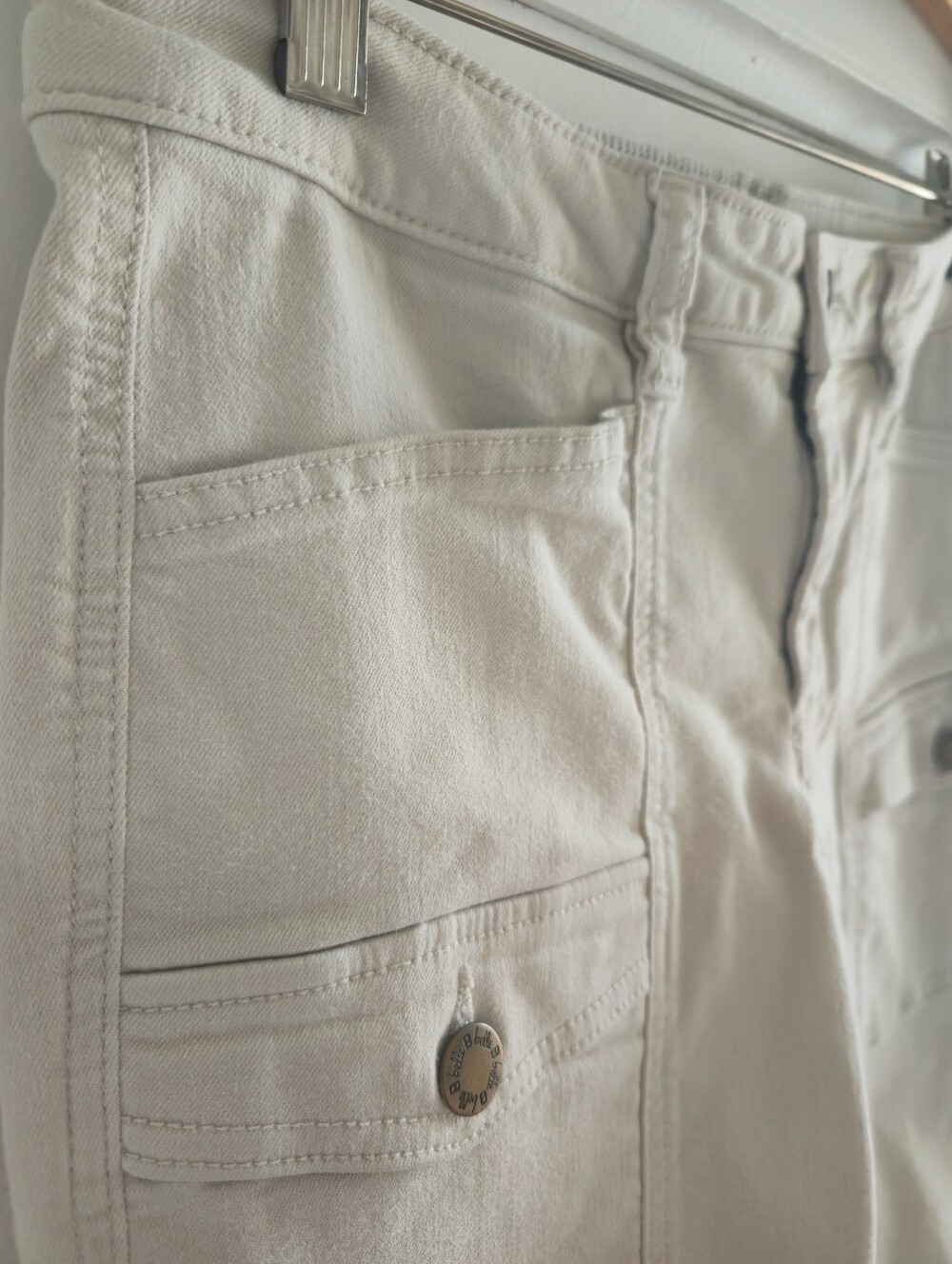 Belle by Kim Gravel Cream Women's Casual Stretch Jeans - Picture 5 of 14